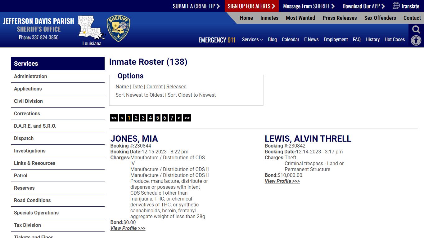 Inmate Roster - Jefferson Davis Parish Sheriff's Office